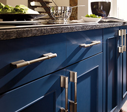Dynasty Cabinetry  Style: Metro  Material:  Maple  Finish: Blue Lagoon